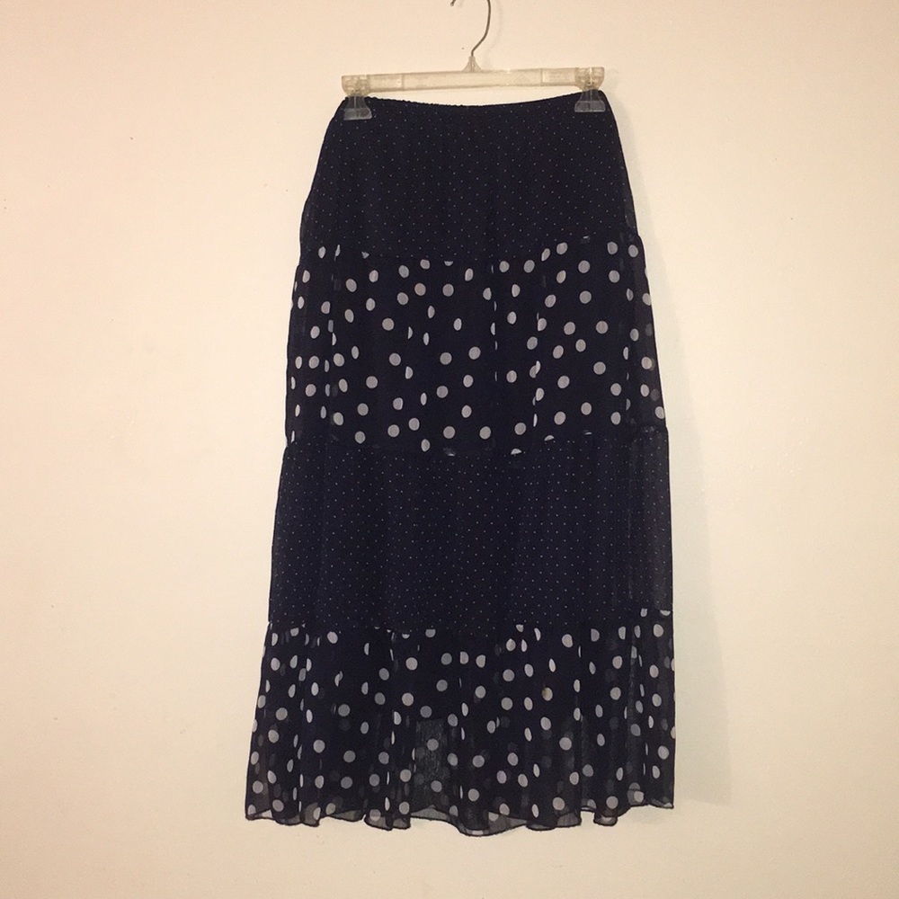Metro Wear Polka Dot Midi Skirt